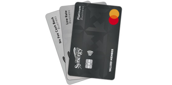 Sample of Synergy CU Collabria business credit cards
