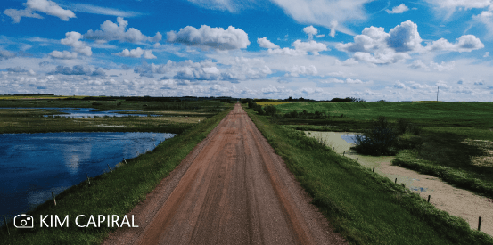 Gravel road on a cloudy day