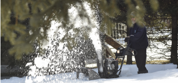 Snow plow man 365X170 Man using snow plow