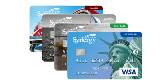 Sample of Synergy CU Collabria personal credit cards
