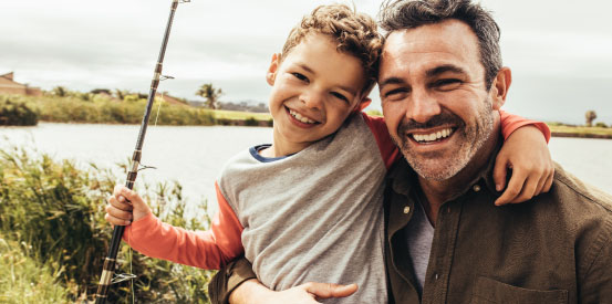 Father and son fishing - Member Perks Profitshare Campaign