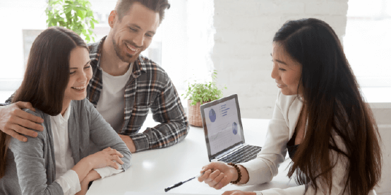 Couple meeting with a financial advisor