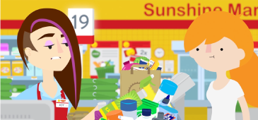 19 F Social 365X170 JEN PAYING FOR GROCERIES AT THE CASH REGISTER