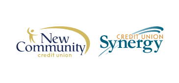 New Community Credit Union and Synergy Credit Union Logos
