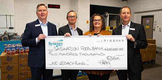 Synergy CU presentation of $200,000 to the Saskatoon Food Bank & Learning Centre