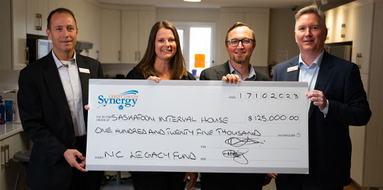 Synergy CU presentation of $125,000 to Saskatoon Interval House